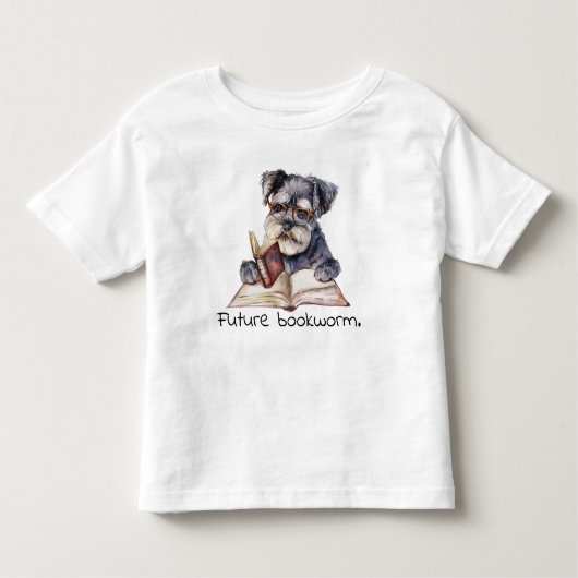 Toekomstige Boekenworm Hond Lezen Baby Kinder Shirts (Voorkant)