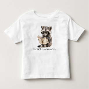 Toekomstige Boekenworm Wasbeer Lezen Baby Kinder Shirts