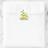 Toekomstige bomen ronde sticker (Tas)