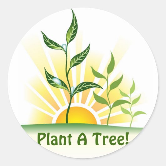Toekomstige bomen ronde sticker (Voorkant)