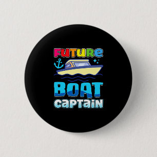 Toekomstige bootkapitein voor kinder speedboot kin ronde button 5,7 cm