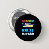 Toekomstige bootkapitein voor kinder speedboot kin ronde button 5,7 cm (Voorkant /achterkant)