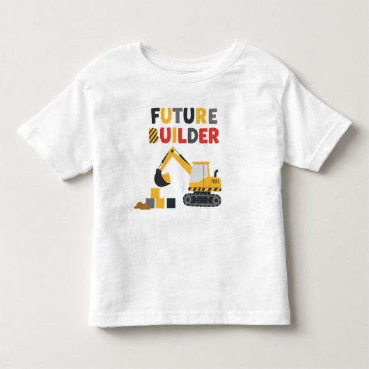 Toekomstige bouwer bouwvoertuig kinder shirts (Voorkant)