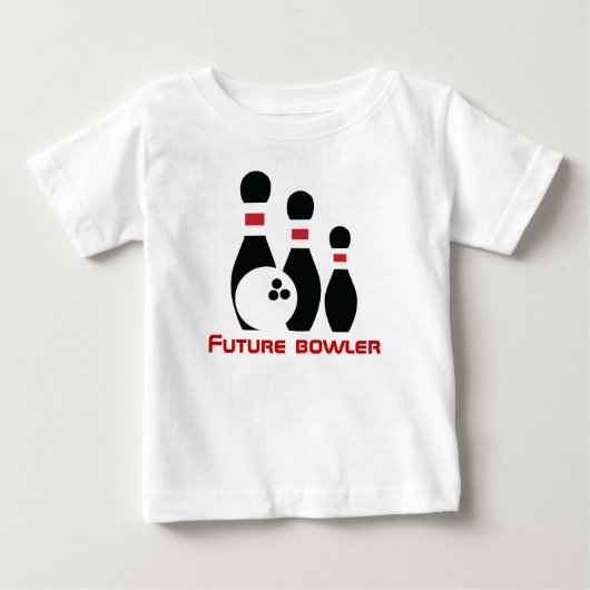 Toekomstige bowler, bowlingbal en spelden (Voorkant)