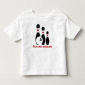 Toekomstige bowler, bowlingbal en spelden kinder shirts (Voorkant)