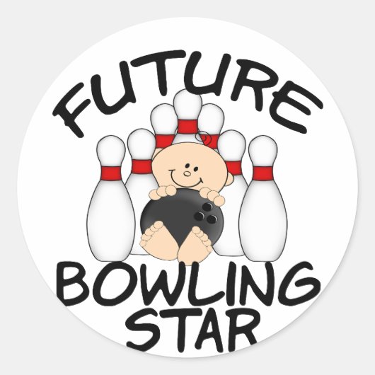 Toekomstige Bowling Star Ronde Sticker (Voorkant)