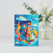 Toekomstige brandweerdroom voor kinderen feestdagenkaart (Staand voorkant)
