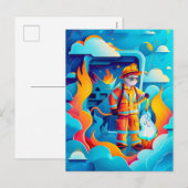 Toekomstige brandweerdroom voor kinderen feestdagenkaart (Voorkant / Achterkant)