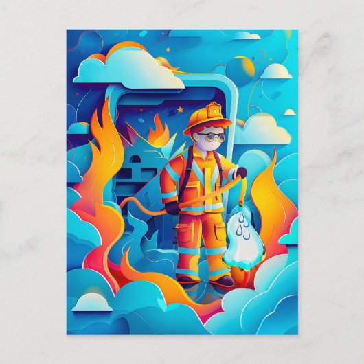 Toekomstige brandweerdroom voor kinderen feestdagenkaart (Voorkant)