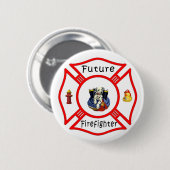 Toekomstige brandweerman Baby Button (Voorkant /achterkant)