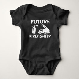 Toekomstige brandweerman met grappige baby bodysui romper