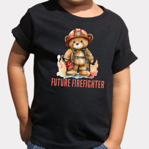 Toekomstige brandweerman waterverf berenknuffel kinder shirts