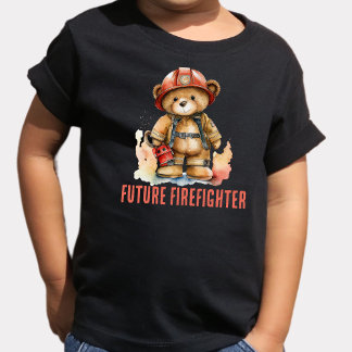 Toekomstige brandweerman waterverf berenknuffel kinder shirts