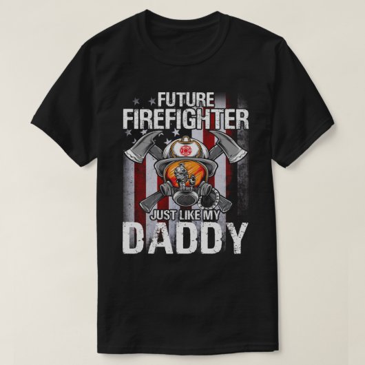 Toekomstige brandweerman zoals mijn DADDY US Flag T-shirt (Design voorkant)