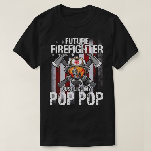 Toekomstige brandweerman zoals mijn POP POP Amerik T-shirt (Design voorkant)