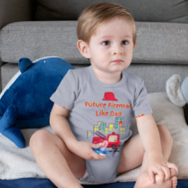 Toekomstige brandweerman zoals papa handgetekend romper