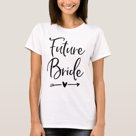 Toekomstige bride Shirt met hart en met pijlen (Voorkant)