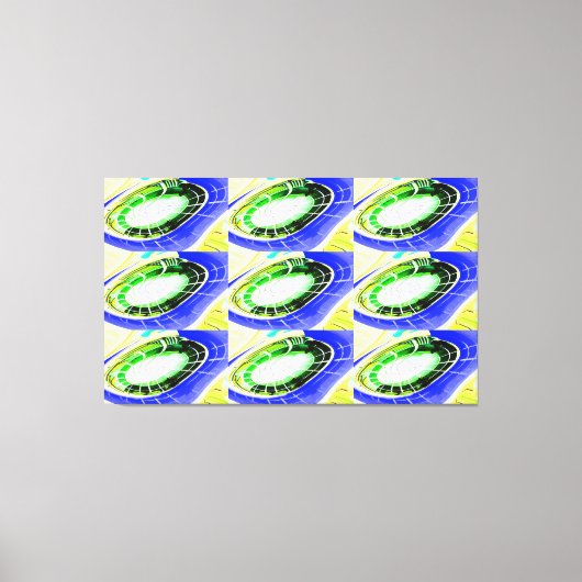 Toekomstige buitenaardse landingsplatformen canvas afdruk (Voorkant)