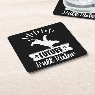Toekomstige Bull Rider Bull Riding Rodeo Gifts Ide Kartonnen Onderzetters