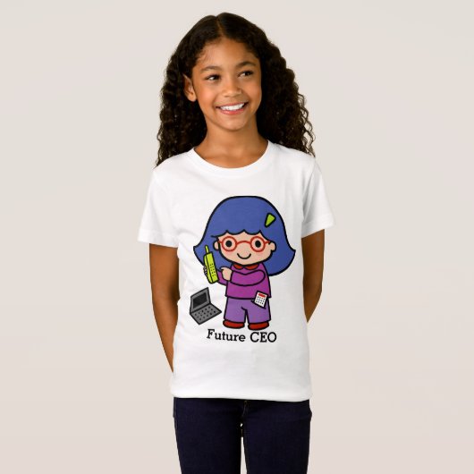 Toekomstige CEO / accountant / Mogul Girl met comp T-shirt (Voorkant volledig)