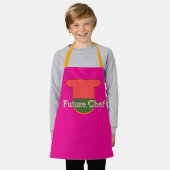 Toekomstige Chef Kinder Hot Pink Schort (Gedragen)