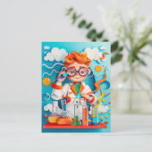 Toekomstige Chemicus Droom voor Kinderen Feestdagenkaart (Staand voorkant)