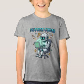 Toekomstige Coder – Cute Robot Codeerontwerp Tri-Blend Shirt (Voorkant)