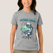 Toekomstige Coder – Cute Robot Codeerontwerp Tri-Blend Shirt (Voorkant)