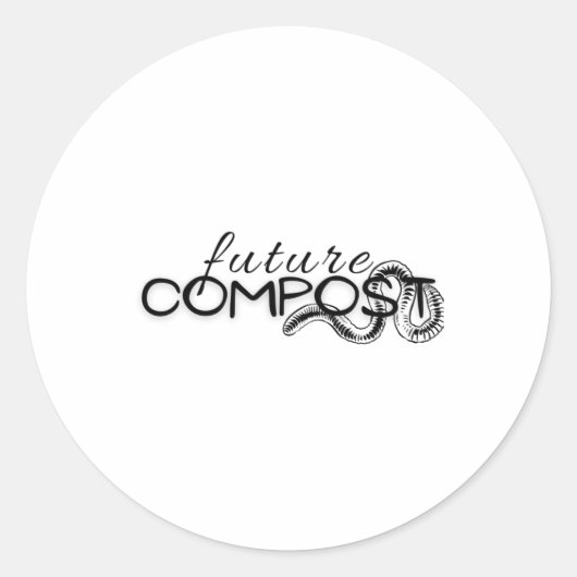 Toekomstige compost met worm (dark) Sticker (Voorkant)