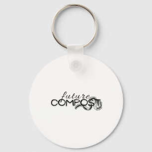 Toekomstige Compost Met Worm (donker) Sticker Sleutelhanger