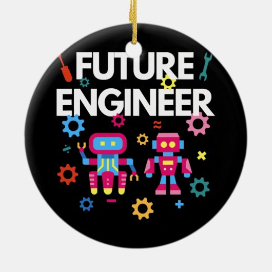 Toekomstige Costume Cute Robot Robotics Keramisch Ornament (Achterkant)