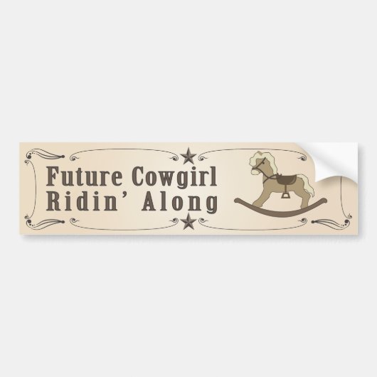 Toekomstige Cowgirl Bumpersticker (Voorkant)
