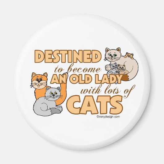 Toekomstige Crazy Cat Lady Funny Gezegde Design Magneet (Voorkant)