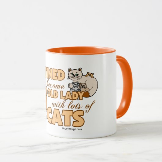 Toekomstige Crazy Cat Lady Funny Gezegde Design Mok (Voorkant rechts)