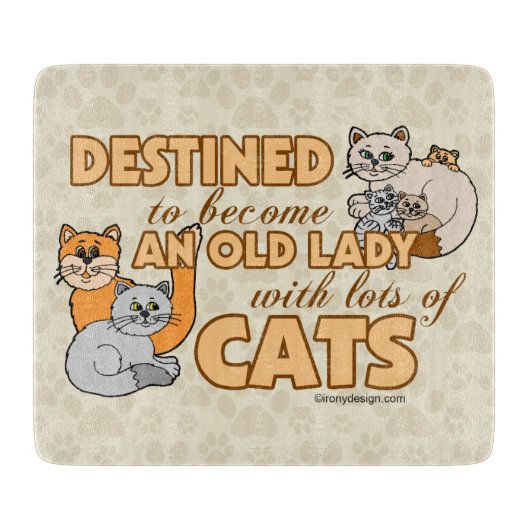 Toekomstige Crazy Cat Lady Funny Gezegde Design Snijplank (Voorkant)