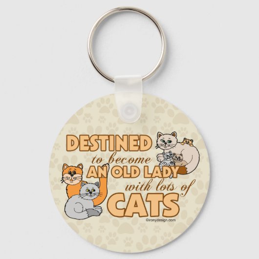 Toekomstige Crazy Cat Lady Funny Gezegde Sleutelhanger (Voorkant)