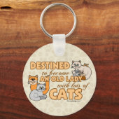 Toekomstige Crazy Cat Lady Funny Gezegde Sleutelhanger (Voorkant)