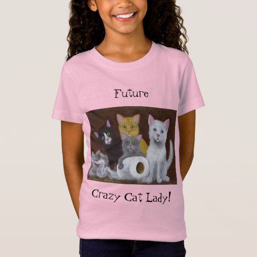 Toekomstige Crazy Cat Lady T-Shirt (Voorkant)