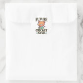 Toekomstige cricketster  ronde sticker (Tas)