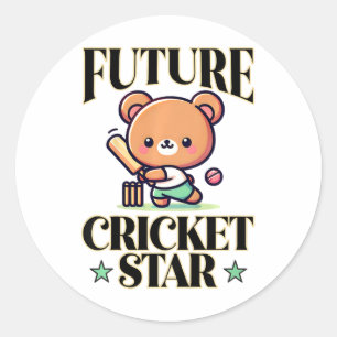Toekomstige cricketster  ronde sticker