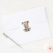 Toekomstige cricketster  ronde sticker (Envelop)