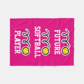 Toekomstige deken van de softbalspeler voor meisje (Voorkant (Horizontaal))