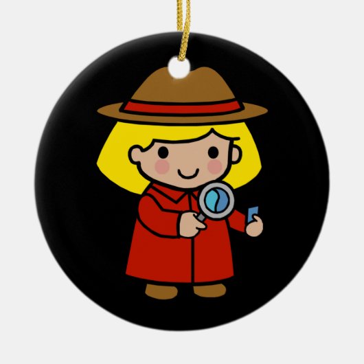 Toekomstige detective / Forensische Wetenschapper Keramisch Ornament (Voorkant)