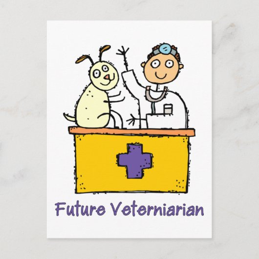 Toekomstige dierenarts - jongen briefkaart (Voorkant)