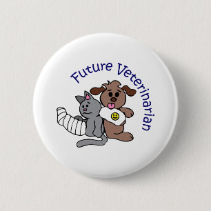 TOEKOMSTIGE DIERENARTS RONDE BUTTON 5,7 CM