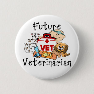 Toekomstige dierenarts ronde button 5,7 cm