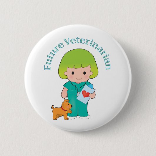 Toekomstige dierenarts ronde button 5,7 cm (Voorkant)