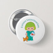 Toekomstige dierenarts ronde button 5,7 cm (Voorkant /achterkant)