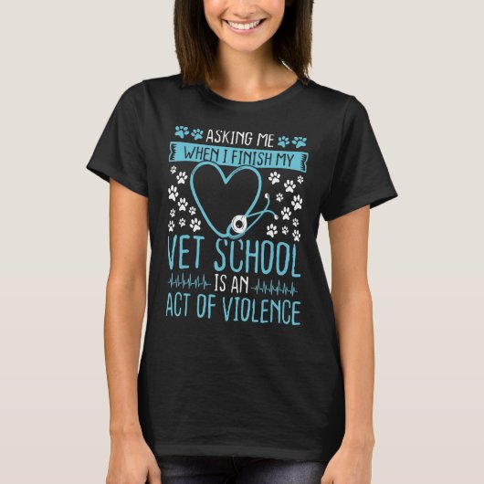 Toekomstige diergeneeskundige vet School Afstudere T-shirt (Voorkant)