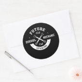 Toekomstige dieselmechanische rolsteenkool ronde sticker (Envelop)